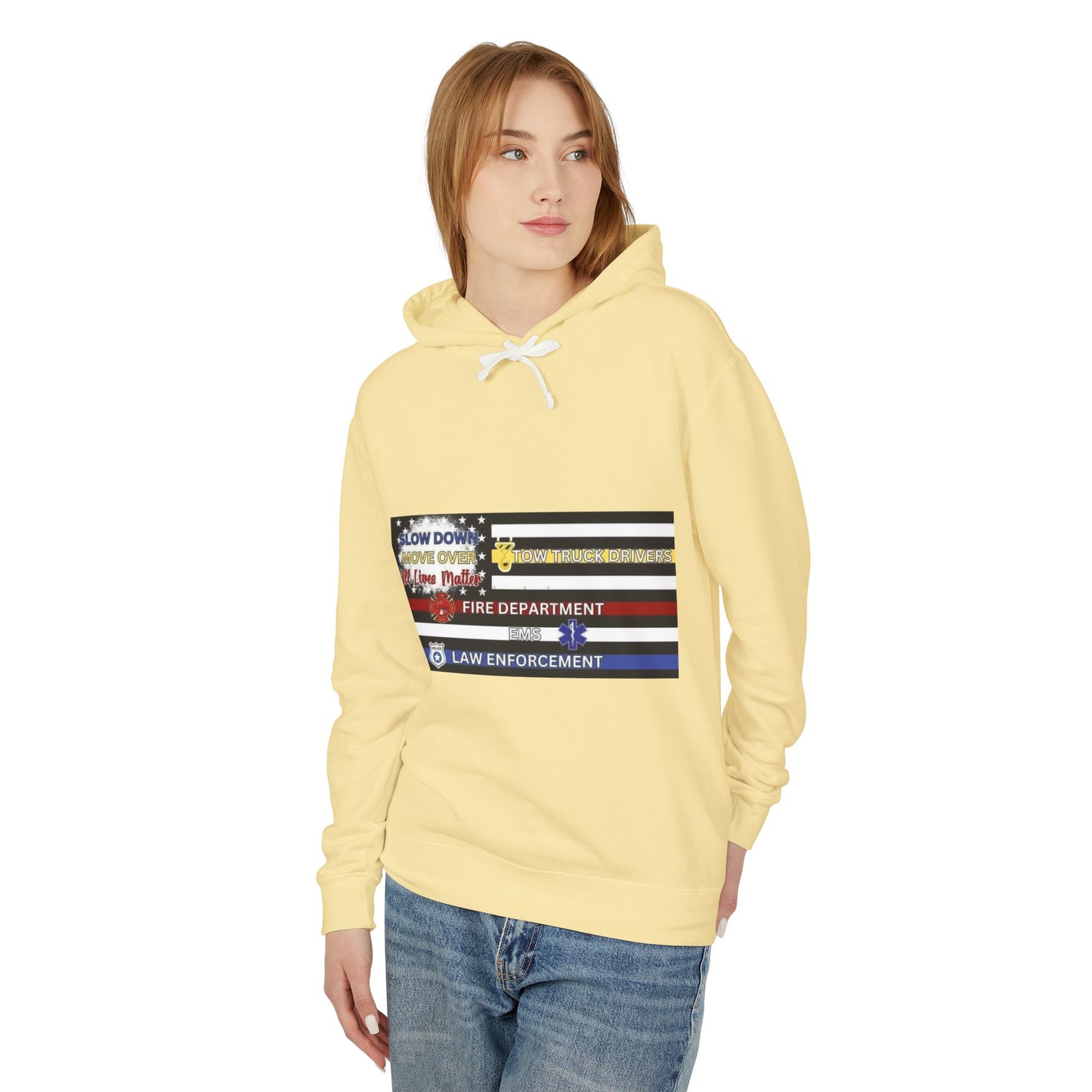 Slow Down Move Over Flag Unisex Lightweight Hoodie