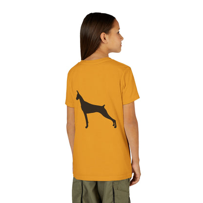 Doberman Head Youth Unisex Short Sleeve Crewneck Tee