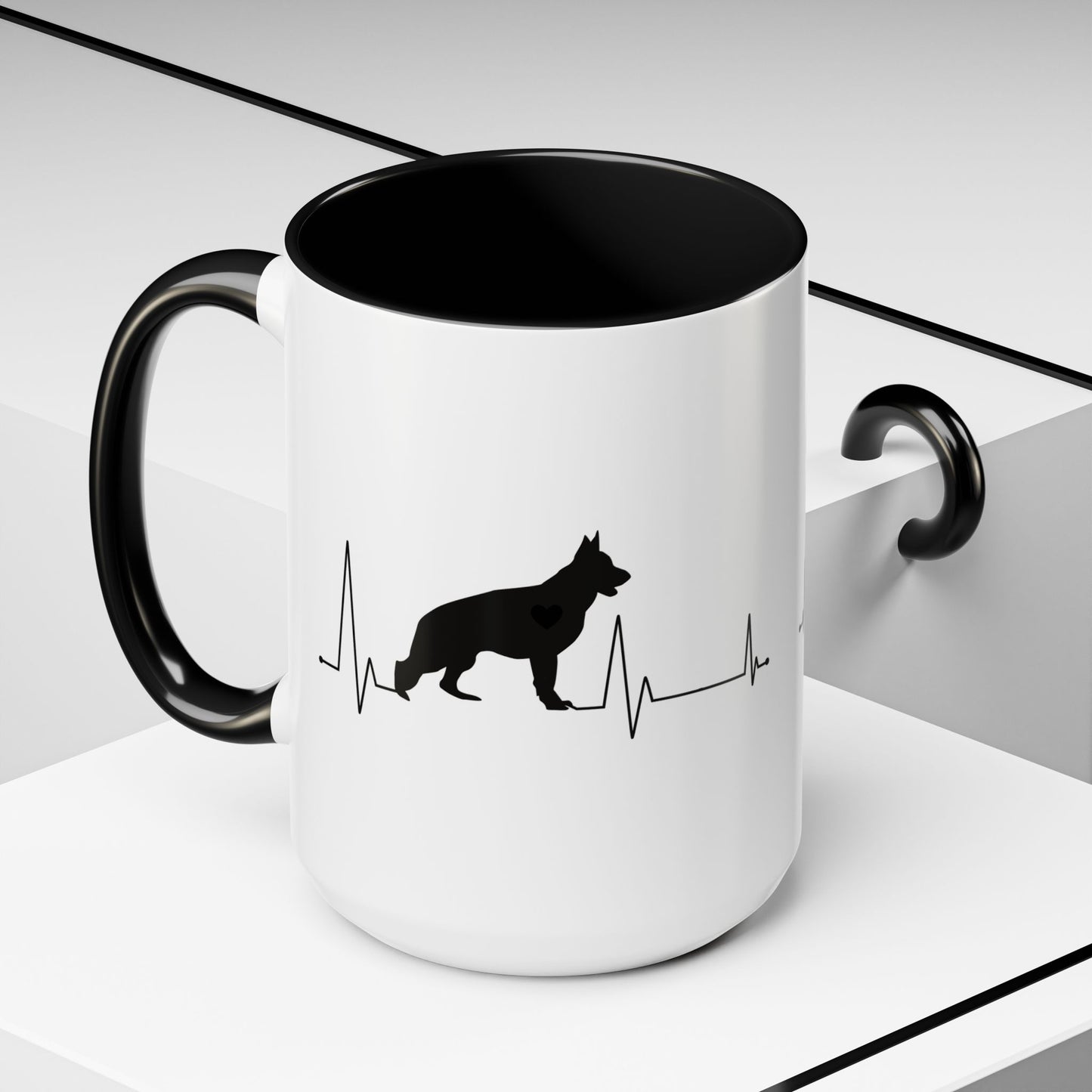 My Heart Beats For German Shepherds 2-Tone Coffee Mug