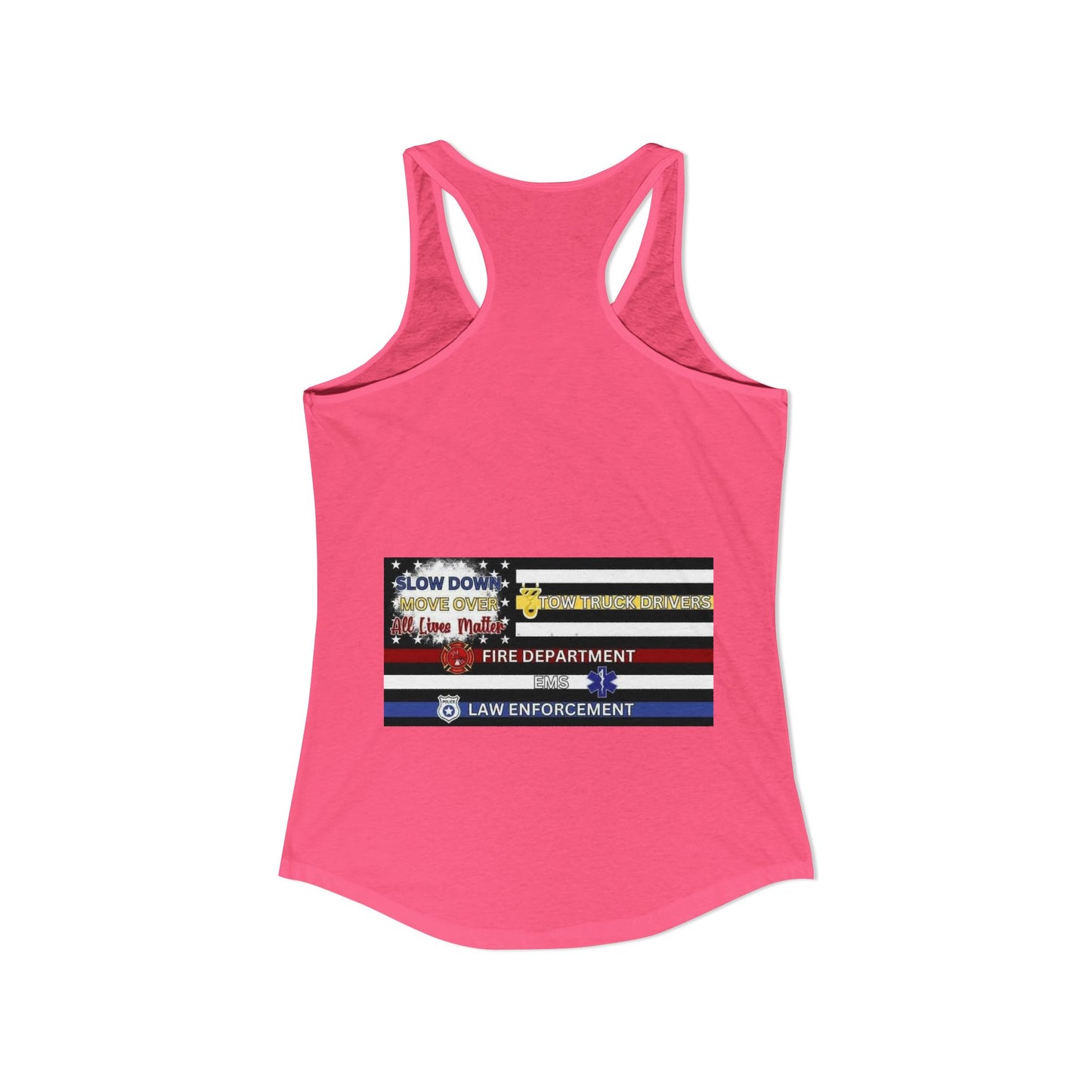 Slow Down Move Over Flag Women's Racerback Tank