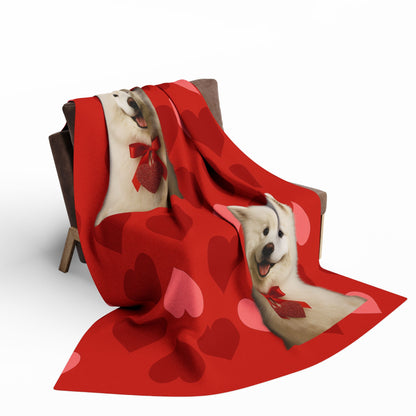 Cupid's Companion Samoyed Arctic Fleece Blanket