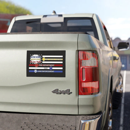 Slow Down Move Over Flag Indoor/Outdoor Magnet