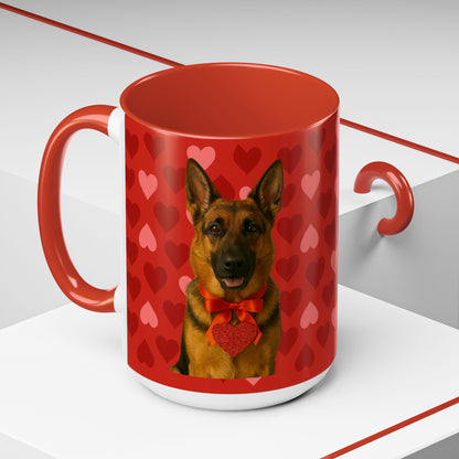 Cupid's Companion German Shepherd 2-Tone Coffee Mug