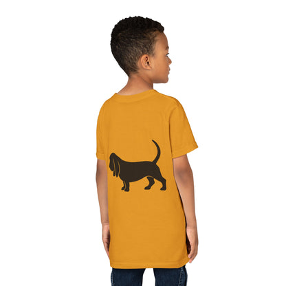 Basset Silhouette Youth Unisex Short Sleeve Crewneck Tee