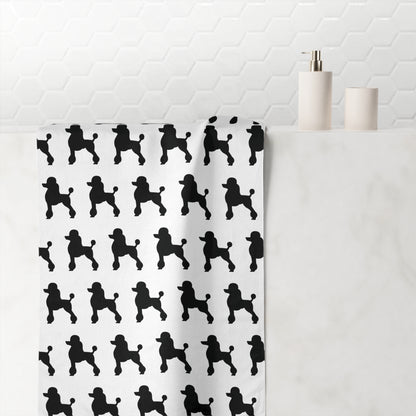 Poodle Silhouette Mink-Cotton  Beach Towel
