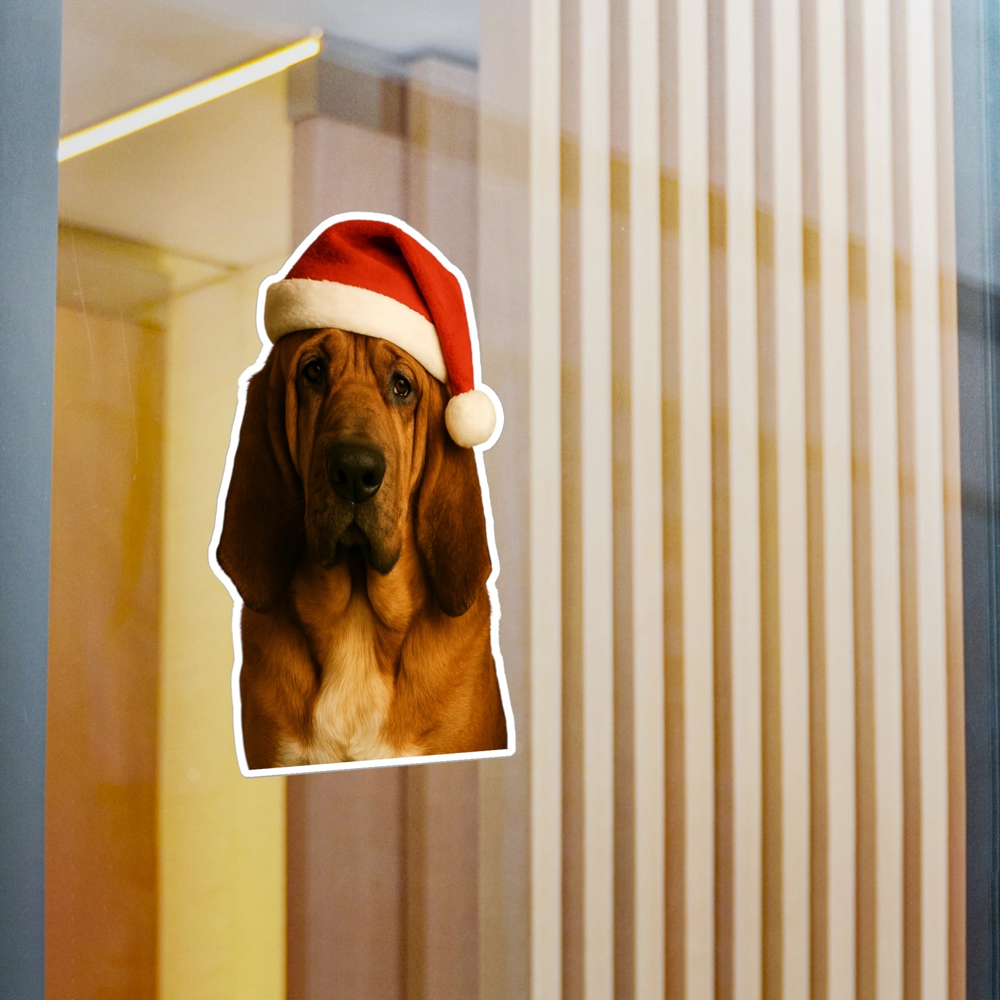 Santa Paws Bloodhound Vinyl Decal