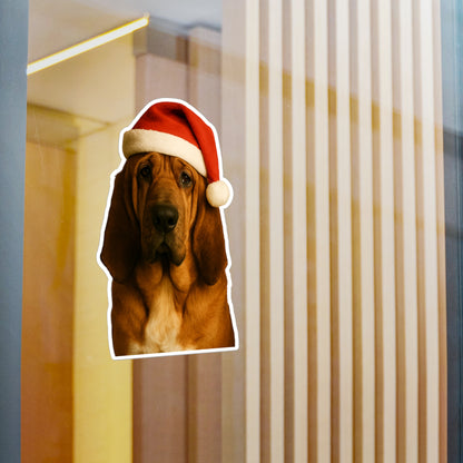 Santa Paws Bloodhound Vinyl Decal