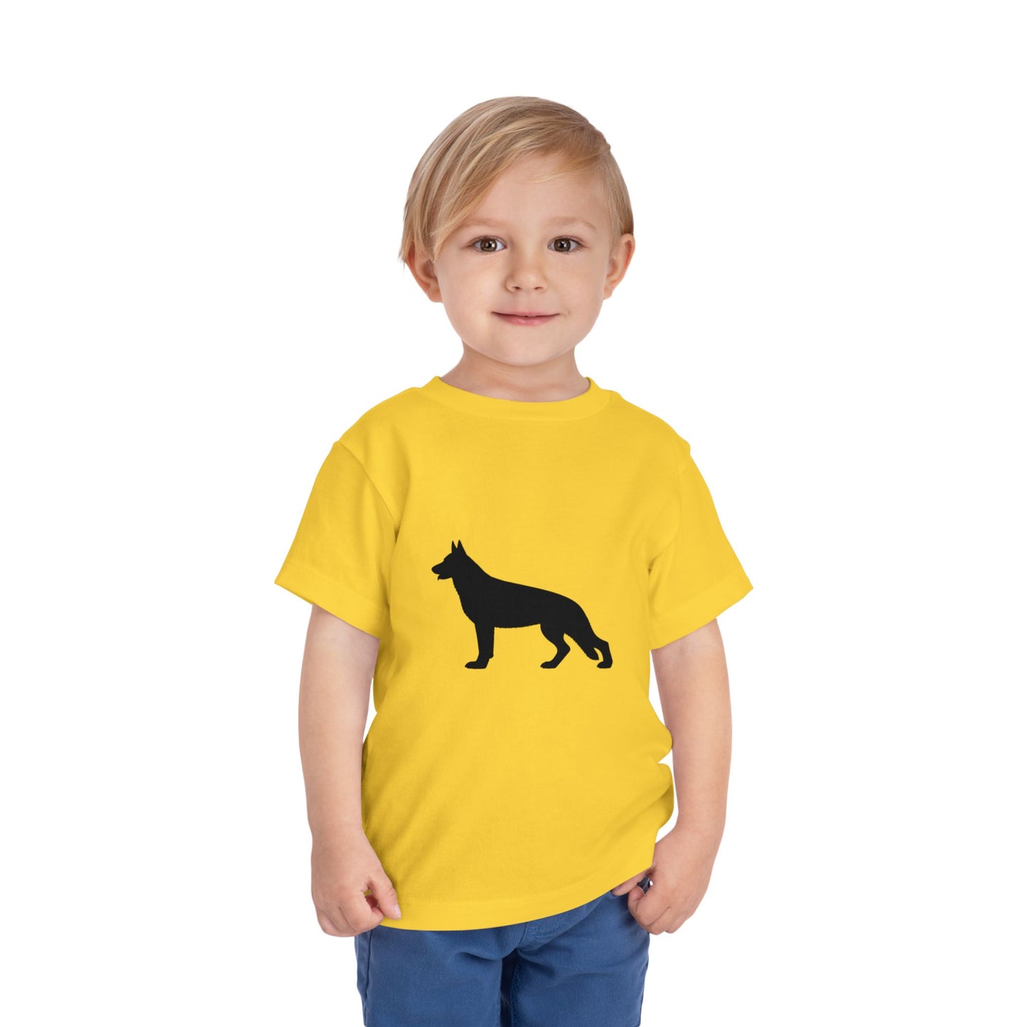 German Shepherd Silhouette Toddler Unisex Short Sleeve Crewneck Tee