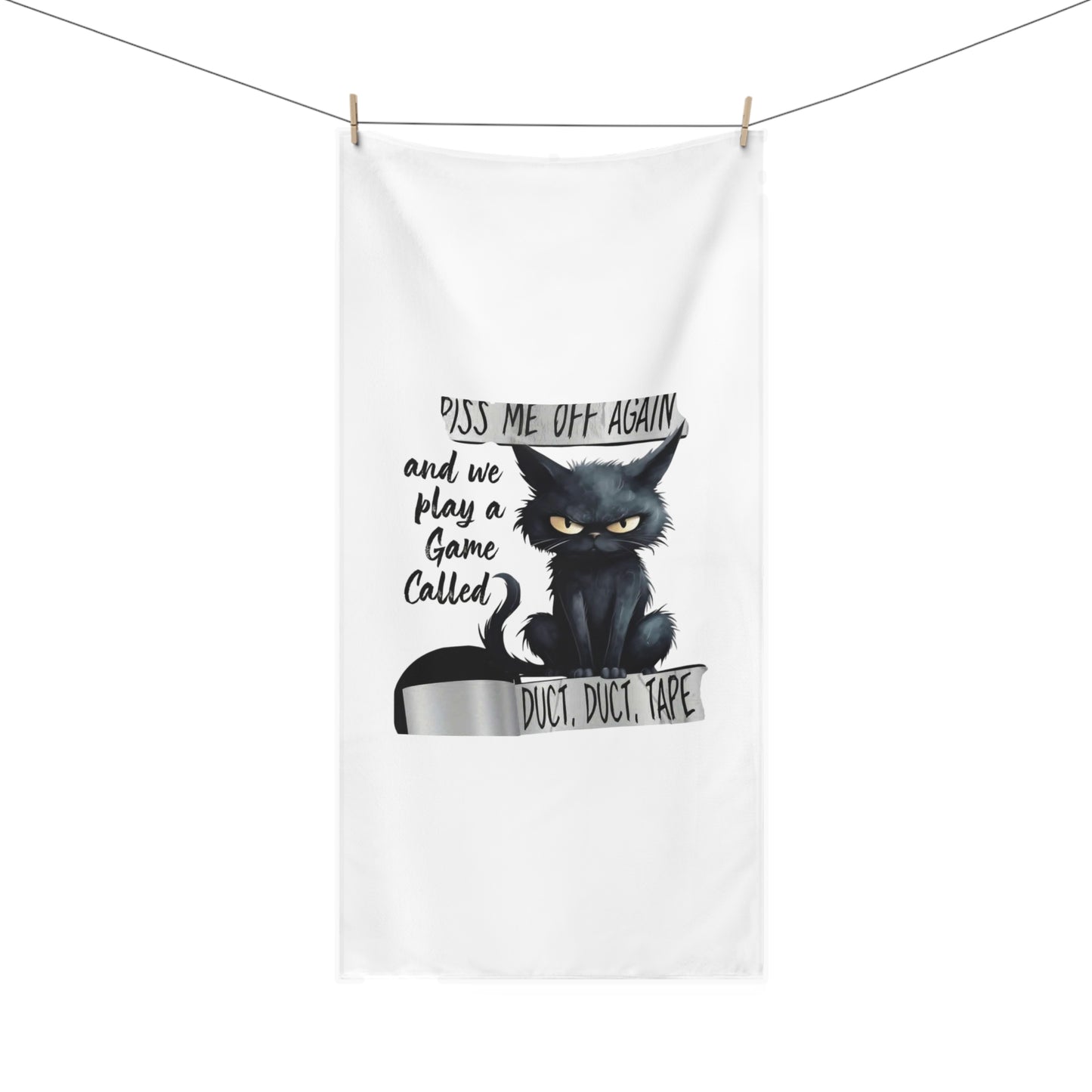 Duct, Duct, Tape Mink-Cotton  Beach Towel