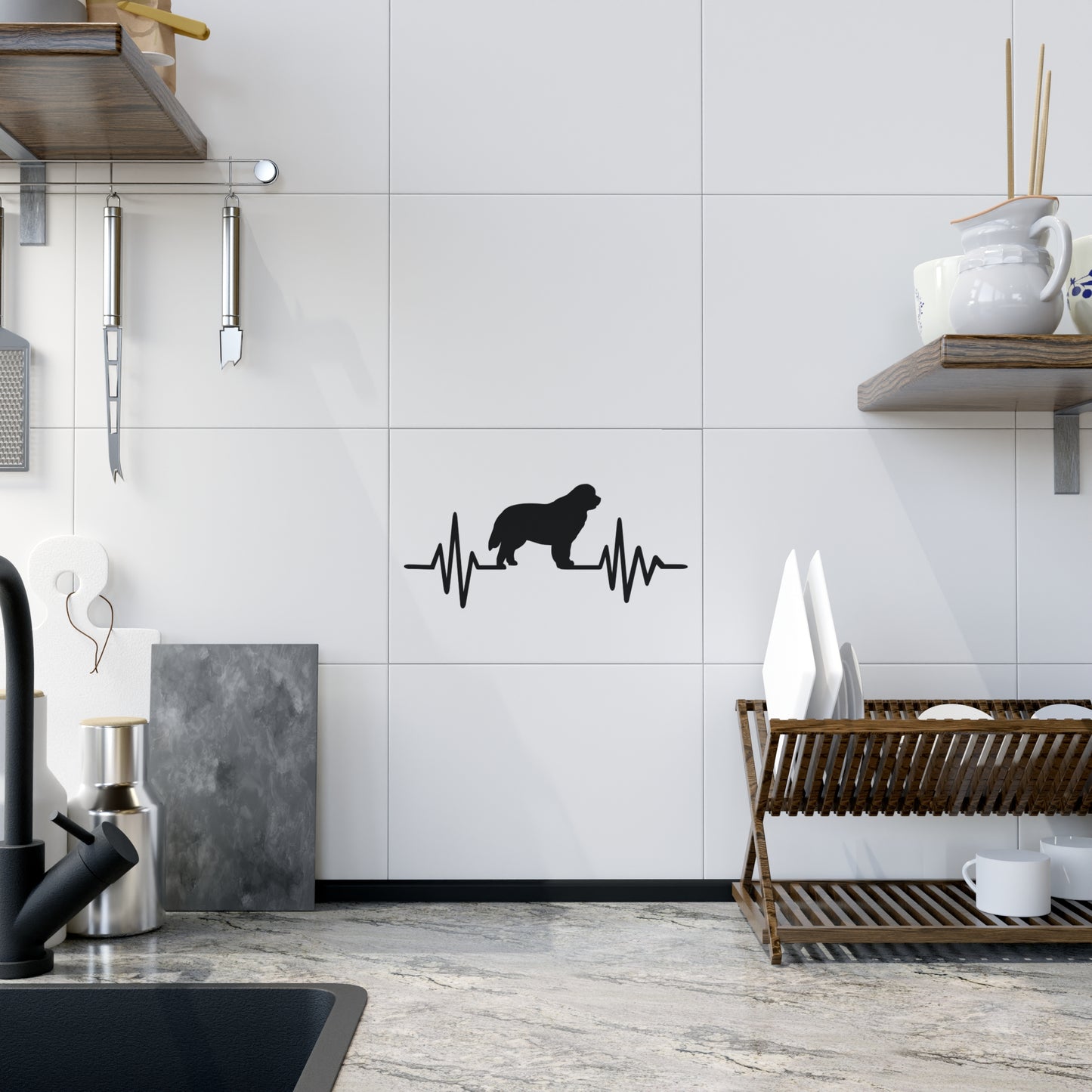 My Heart Beats For Newfies Ceramic Photo Tile