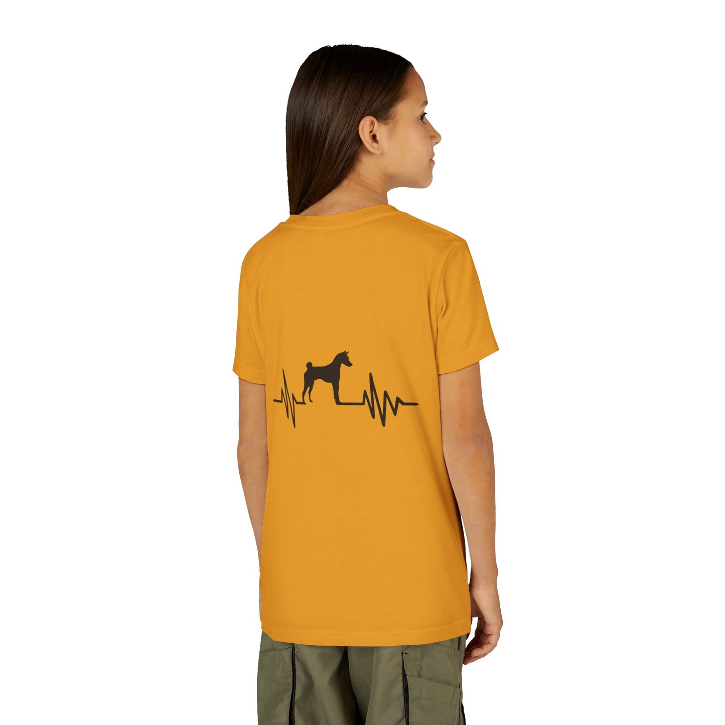 My Heart Beats For Basenjis Youth Unisex Short Sleeve Crewneck Tee