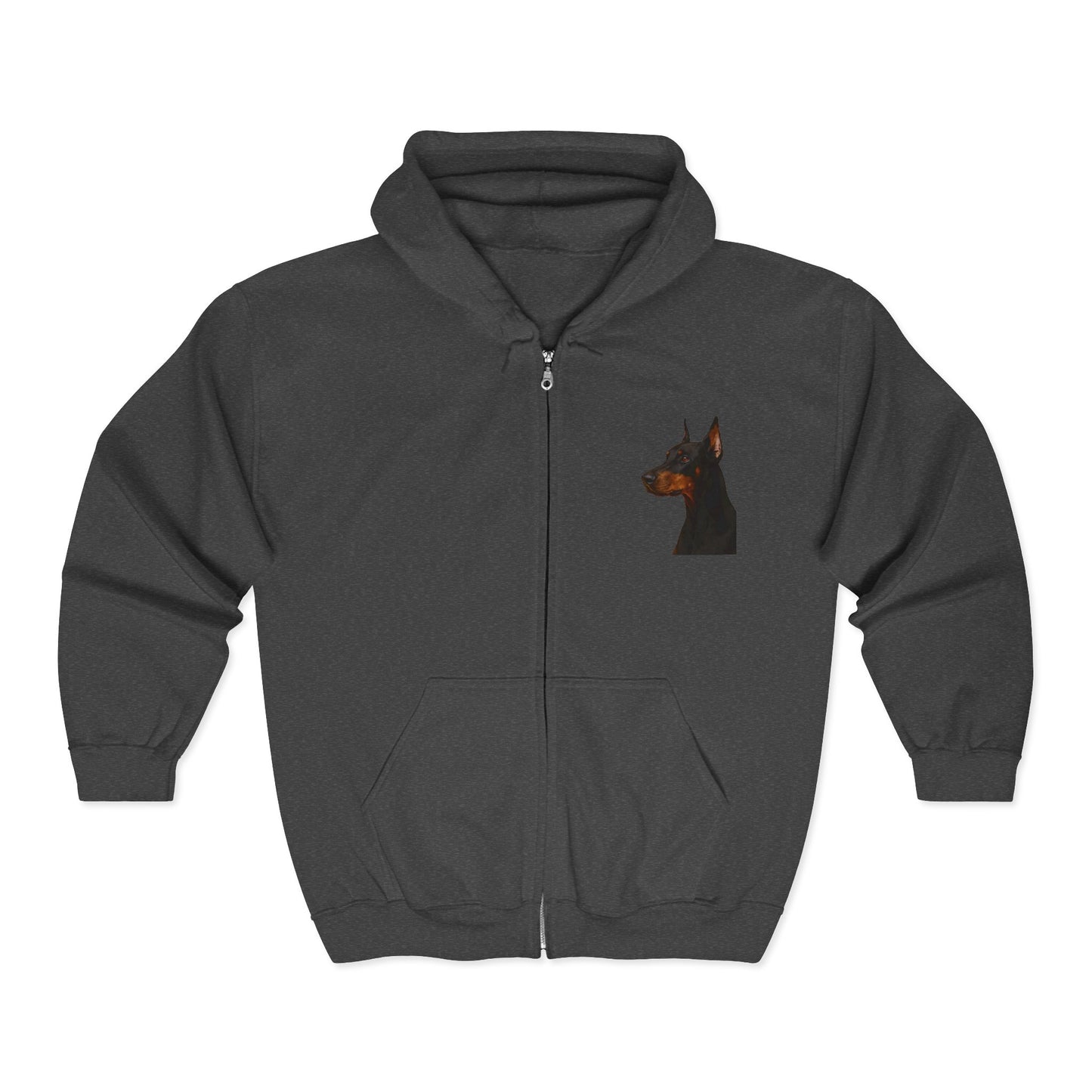 Doberman Head Unisex Full Zip Hoodie