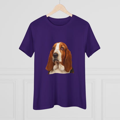 Basset Head Women's Short Sleeve Crewneck Tee