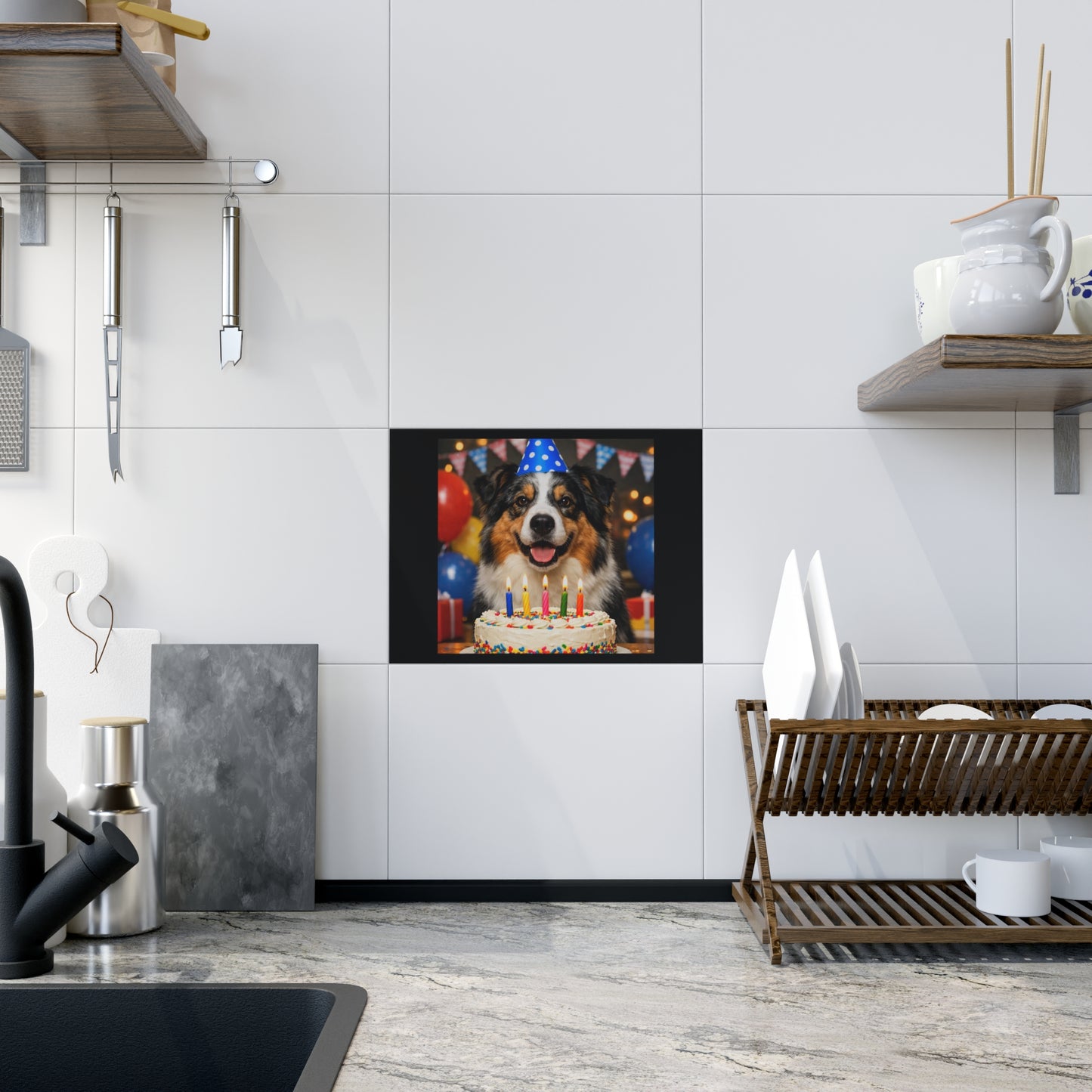 Birthday Buddy Aussie Ceramic Photo Tile
