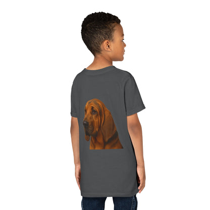 Bloodhound Head Youth Unisex Short Sleeve Crewneck Tee