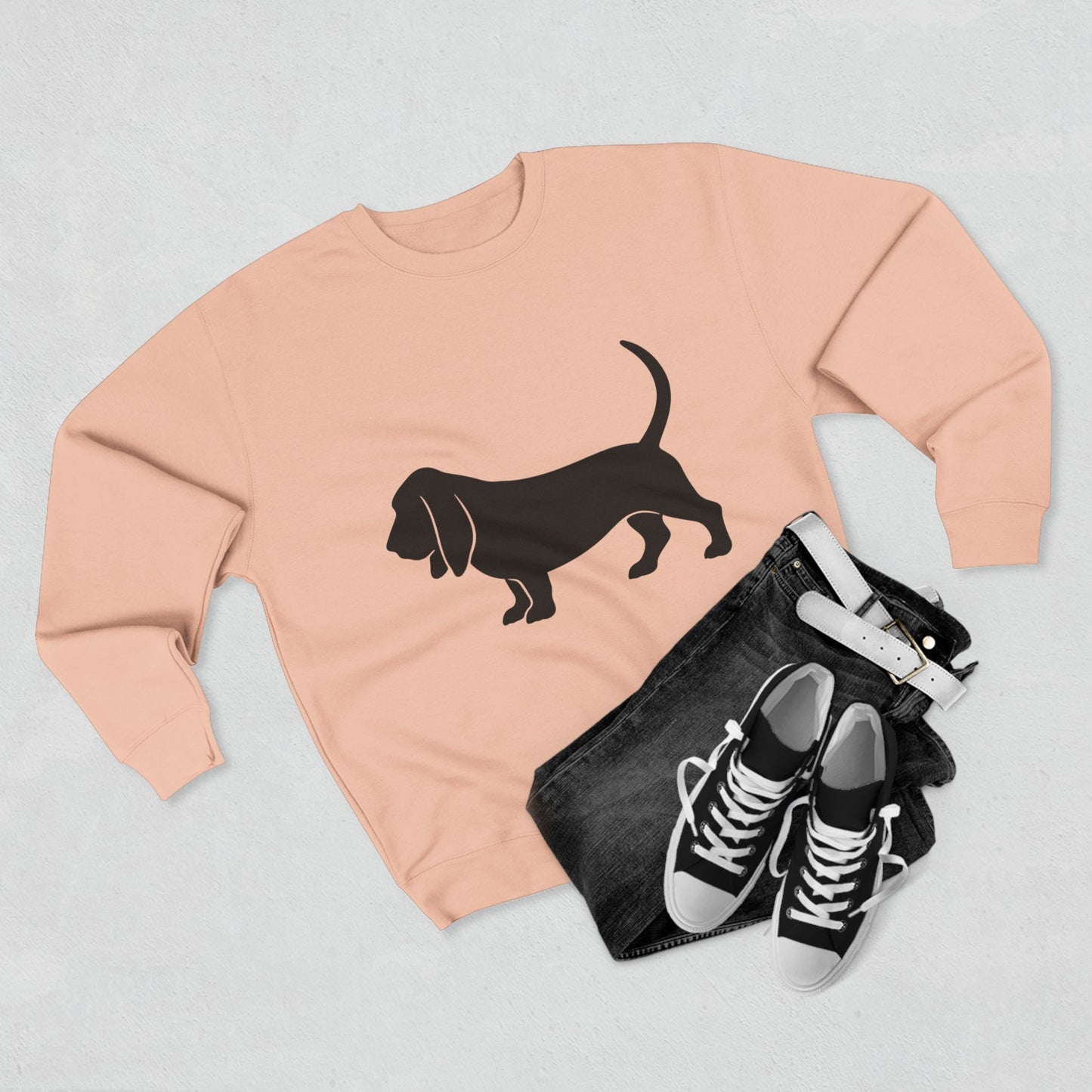 Basset Silhouette Unisex Crewneck Sweatshirt