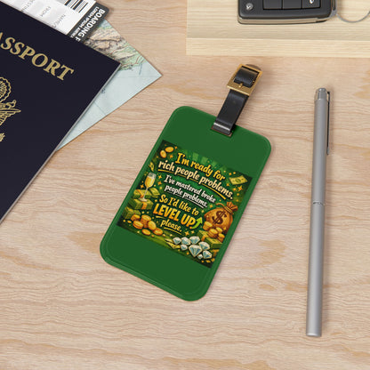 Level Up Leather Strap Luggage Tag