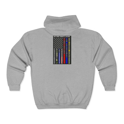 No One Fights Alone Unisex Full Zip Hoodie