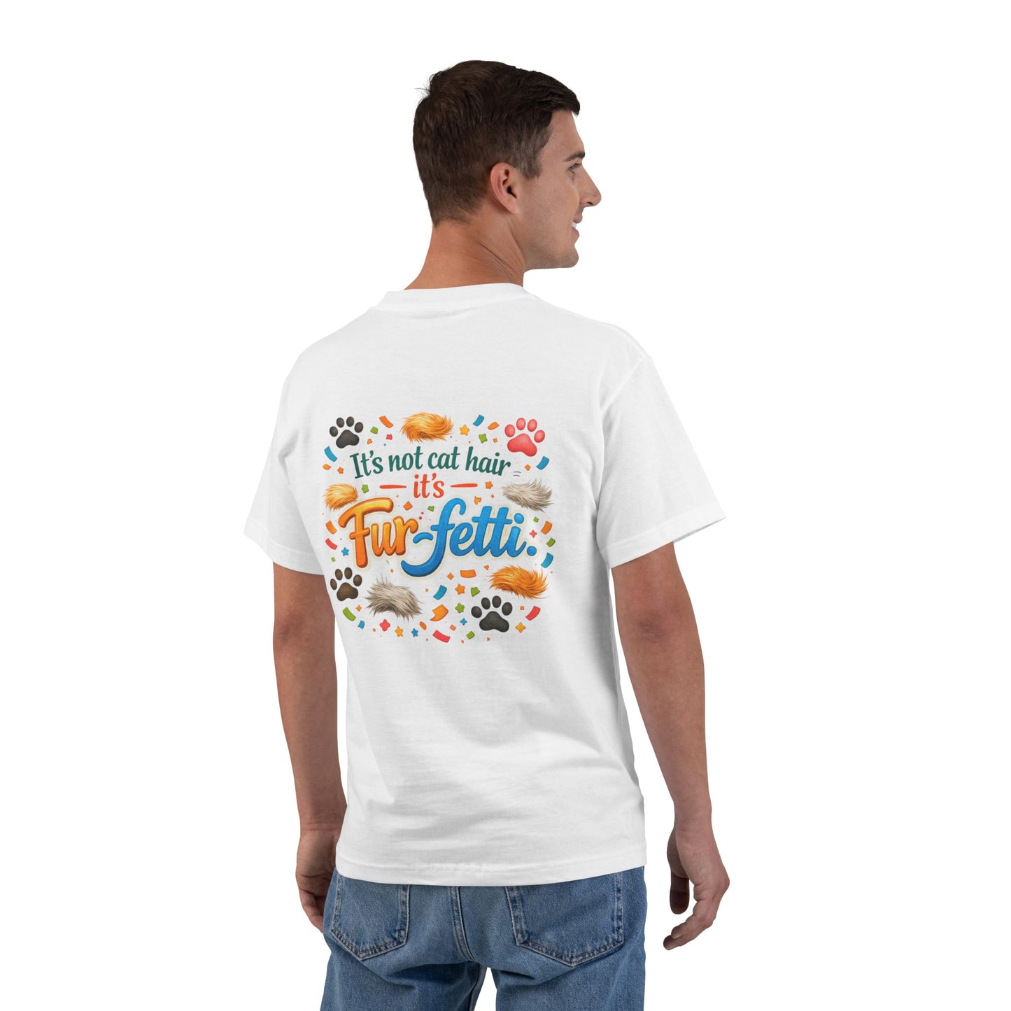 Fur-Fetti Cat Men's Short-Sleeve Crewneck Tee