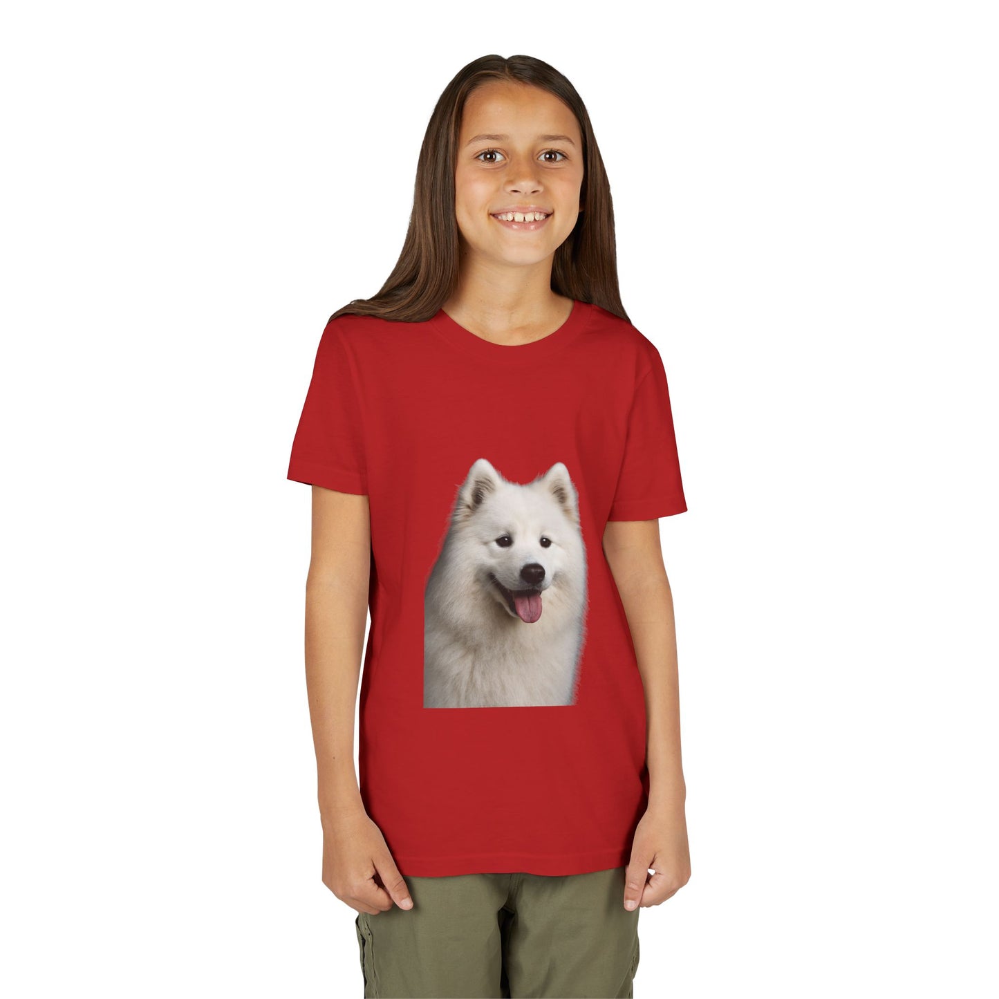 Samoyed Head Youth Unisex Short Sleeve Crewneck Tee